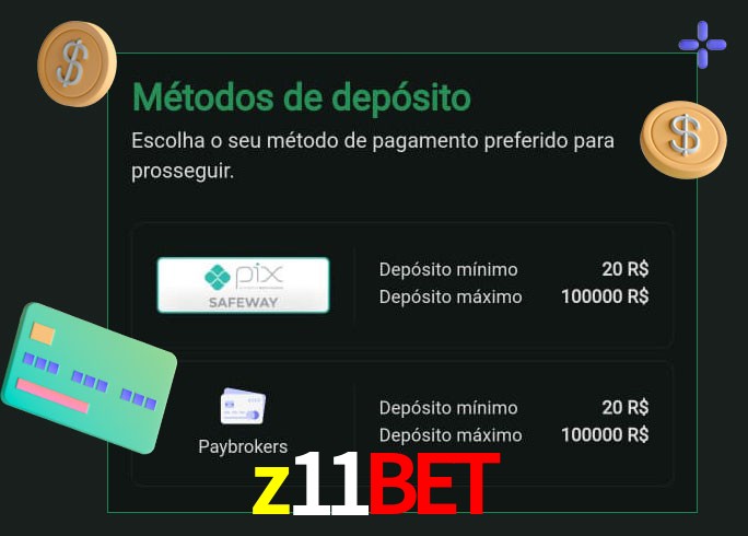 O cassino z11bet oferece uma grande variedade de métodos de pagamento
